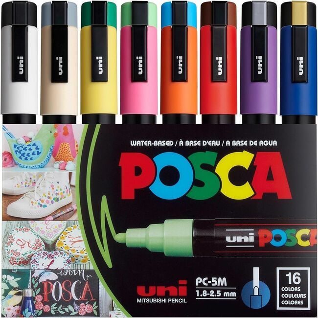 Mitsubishi Pencil Co. / uni-ball Marker Medium 16 Count Assorted UBCPC5M16C
