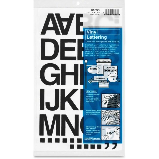Chartpak Letters Vnl Hlvcta 1.5"BK CHA01040