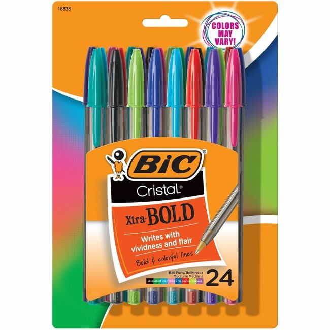 BIC Corporation Pen Cristal Xtrabold 24 BICMSBAPP241AST