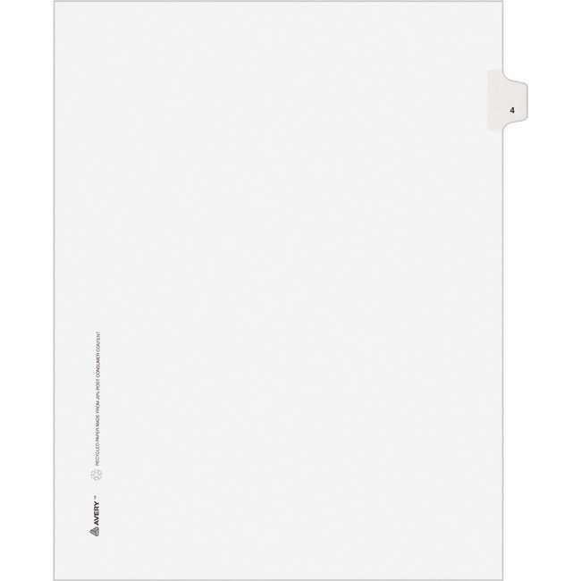 Avery Products Corporation Dividers Index Sidetab 4 AVE11914