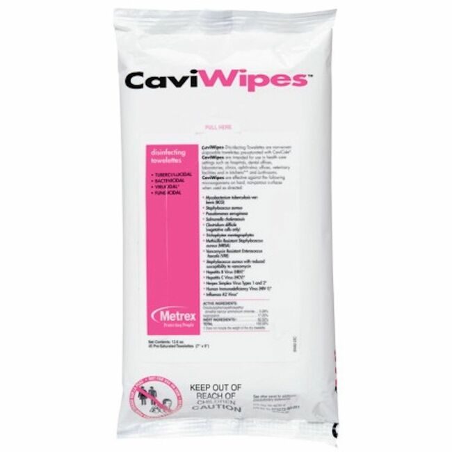 Metrex Research CaviCide Wipes Cavi Flatpack MRXMACW078224