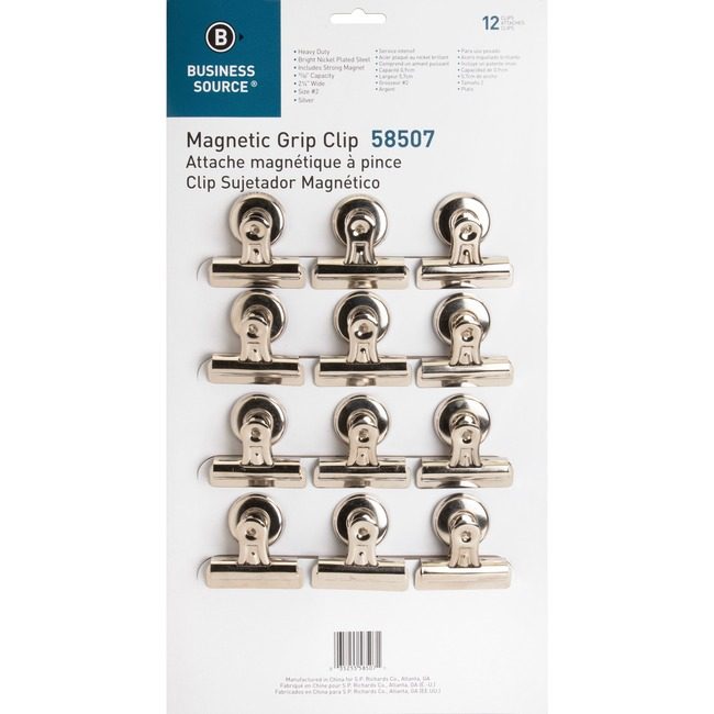 Business Source Clip Grip Magnetic #2 12PC BSN58507