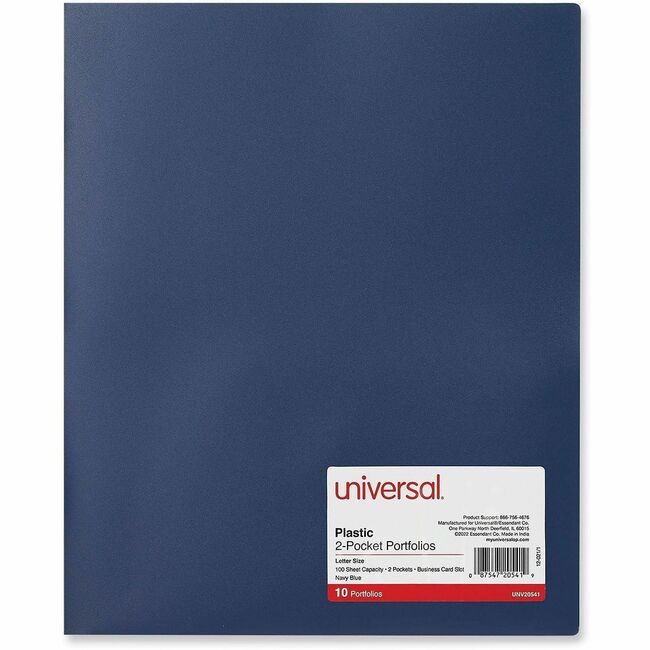 Universal Office Products Folder Pckt Poly 10 Nvbe UNV20541