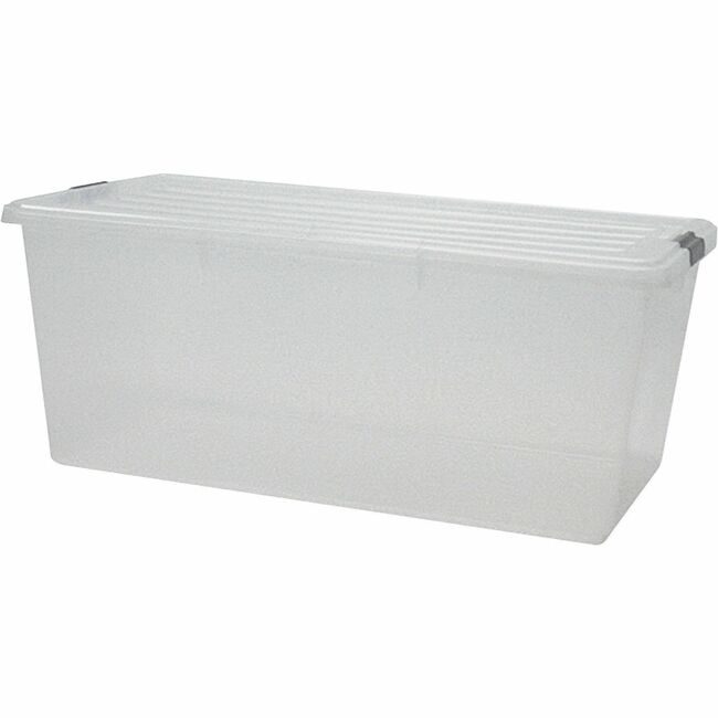 IRIS USA Tote W/Lid 91 QT Clear IRS100201