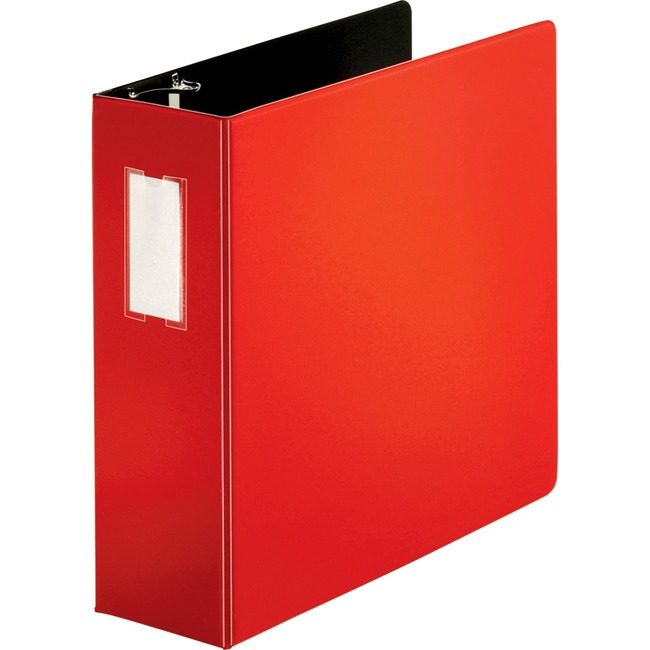 Business Source Binder Lblhldr Slant 4" Red BSN33120