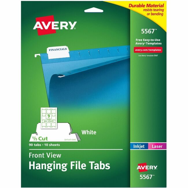 Avery Products Corporation Tab Folder Hang Prntabl 1/5 AVE5567