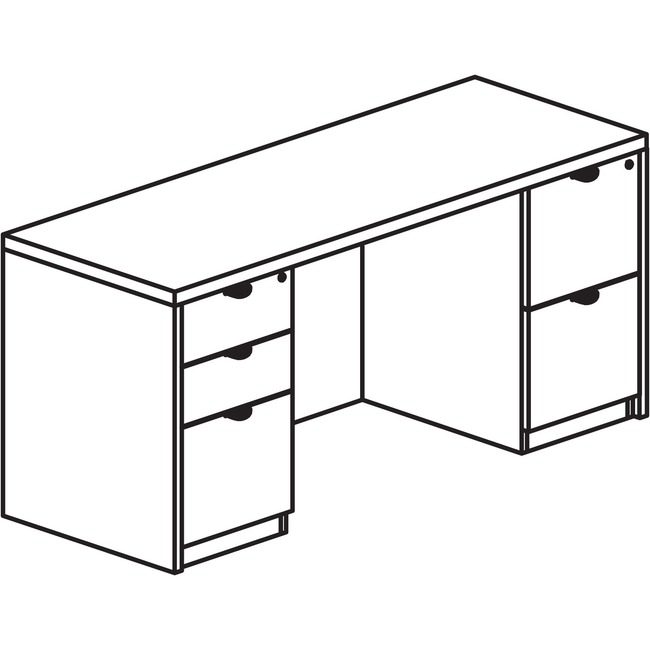 Lorell Credenza 24X66 Double Ped Ge LLRPC2466GE