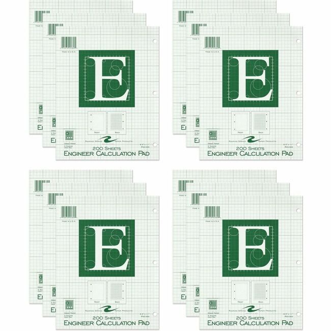 Roaring Spring Paper Products Engineer Pad Green 200 SHT ROA95389CS