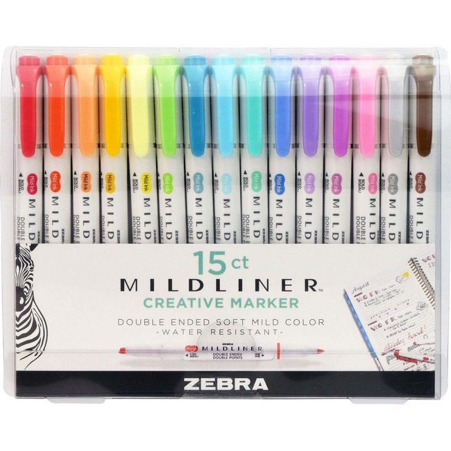 Zebra Pen Corporation Marker Mldlne Dualend 15/PK ZEB78115