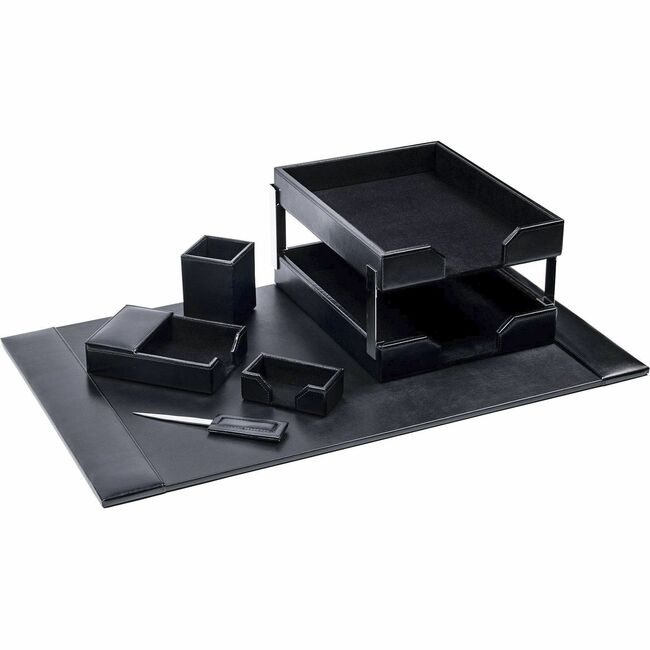 Dacasso Dsk St Bnd Lthr Black 8PC DACD1403