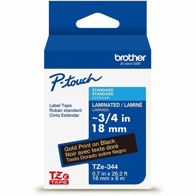 Brother International Cartridge Tape 3/4"-GD/BK BRTTZE344G