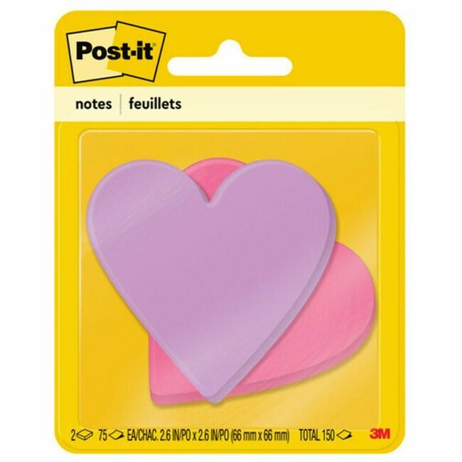 3M Company Notes Die Cut Heart MMM7350-HRT