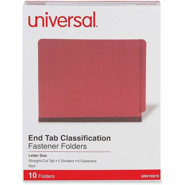 Universal Office Products Folder Class 6SEC Letter Red UNV10315
