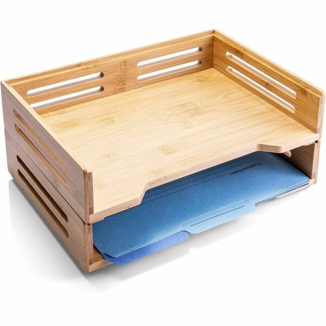 Officemate Tray Letter 2 Pack Bamboo OIC71004