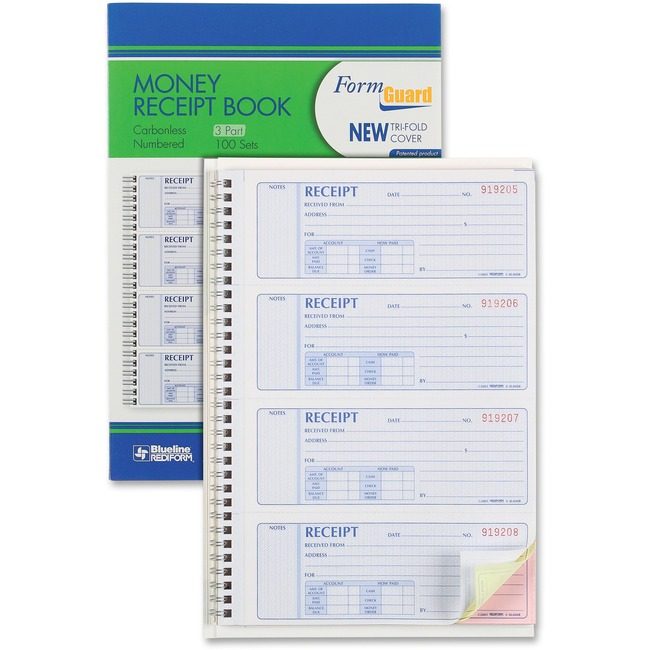 Dominion Blueline, Inc. Schneider Vizz Book Money Rceipt 3PT White RED8L808R