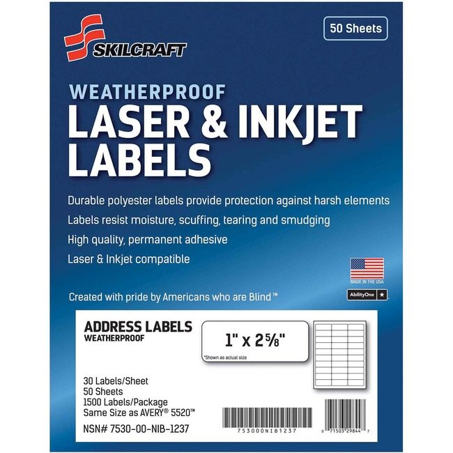 Varies / verify SKU SKU-LEVEL VERIFICATION REQUIRED Label Weath 1X2-5/8 White NSN6736516