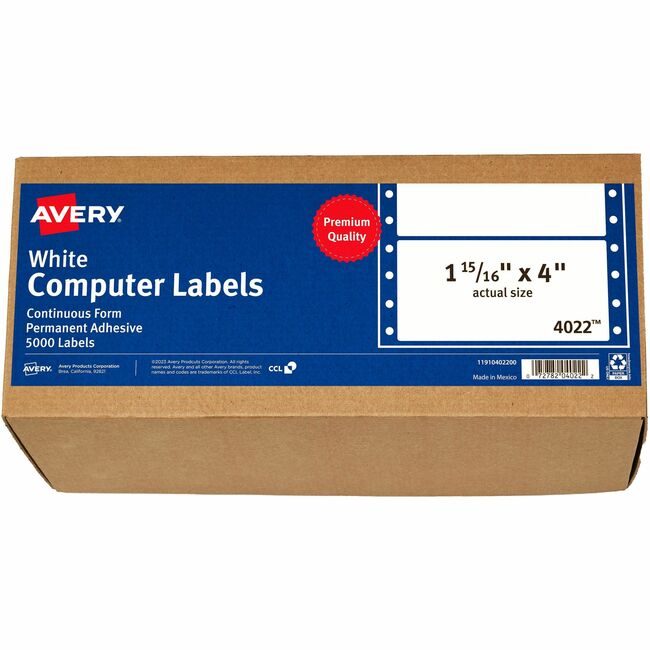 Avery Products Corporation Label Pin-Fed 1-ACROSS We AVE4022