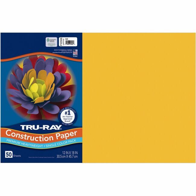 Pacon Corporation Paper Const 12X18 Gold 50SH PAC102998