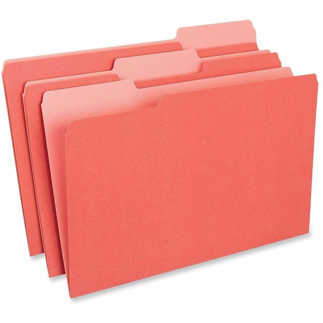 Universal Office Products Folder Intr 1/3CUT Legal Red UNV15303