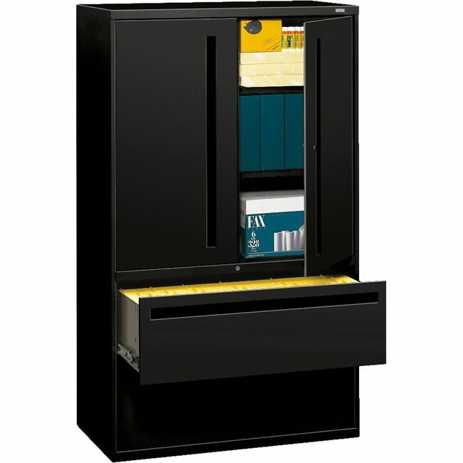 The HON Company File Lat 42"W W/Stor Black HON795LSP