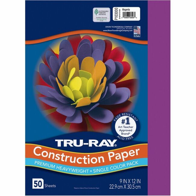 Pacon Corporation Paper Const 9X12 Mgnta 50SH PAC103000