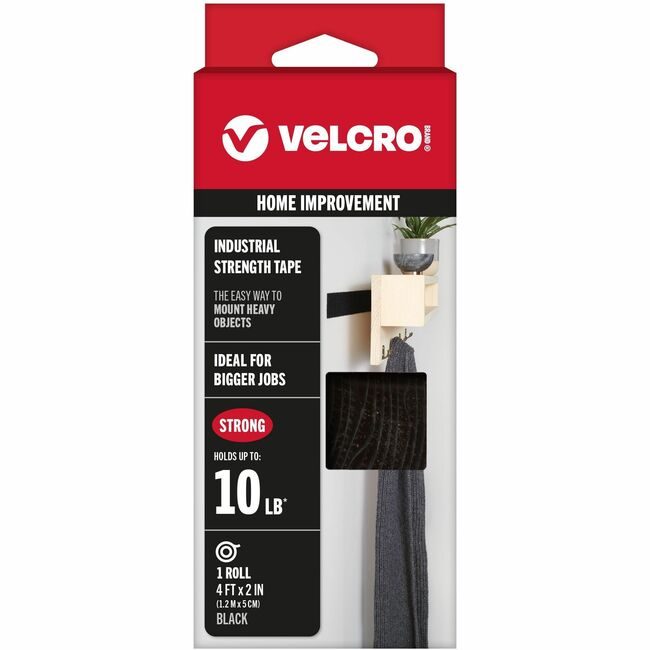 VELCRO Brand Velcro Companies Brand Tape Industrial 2"X4 Black VEK90593