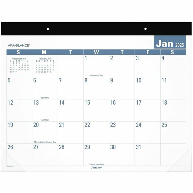 ACCO Brands AT-A-GLANCE Calendar Deskpad Easy Read AAGSKLP2432