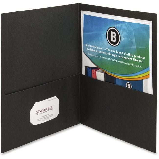 Business Source Folder 2-POCKET Letter Black BSN78490