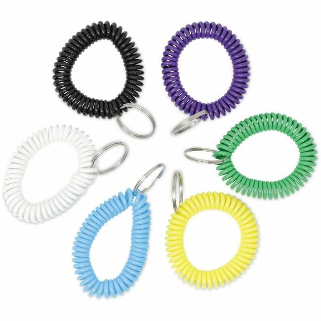 Universal Office Products Key Wrist Coil 6/PK Assorted UNV56051