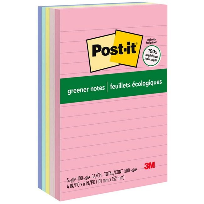 3M Company Note Post-It 4X6 5 Pack Lined MMM660-RP-A