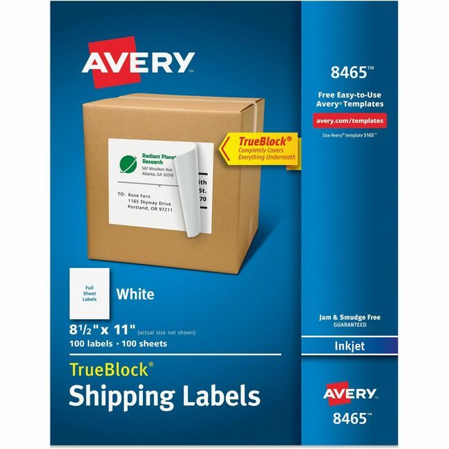 Avery Products Corporation Label Inkj Sheet 8.5X11 100 AVE8465