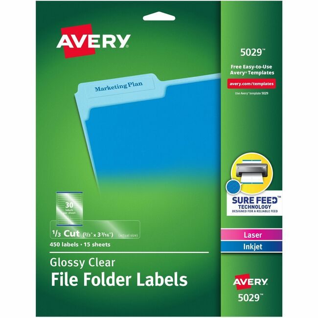 Avery Products Corporation Label File Folder Clear 450 AVE5029