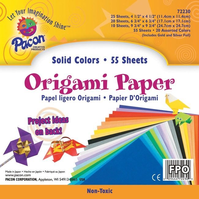 Pacon Corporation Paper Origami 55 SHEETS Assorted PAC72230