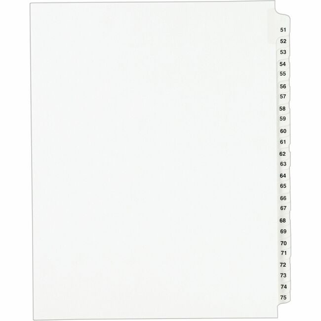Avery Products Corporation Index Legal Sdtab 51-75 AVE01332
