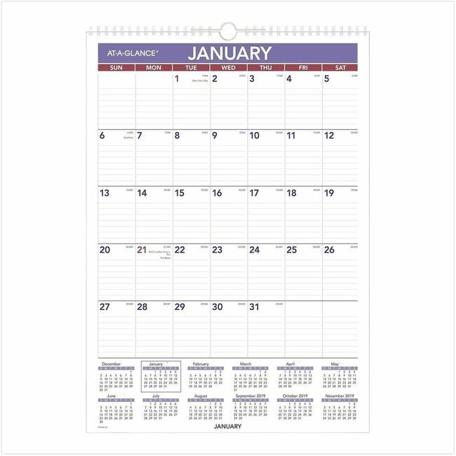 ACCO Brands AT-A-GLANCE Calendar Laminated Wall AAGPMLM0228
