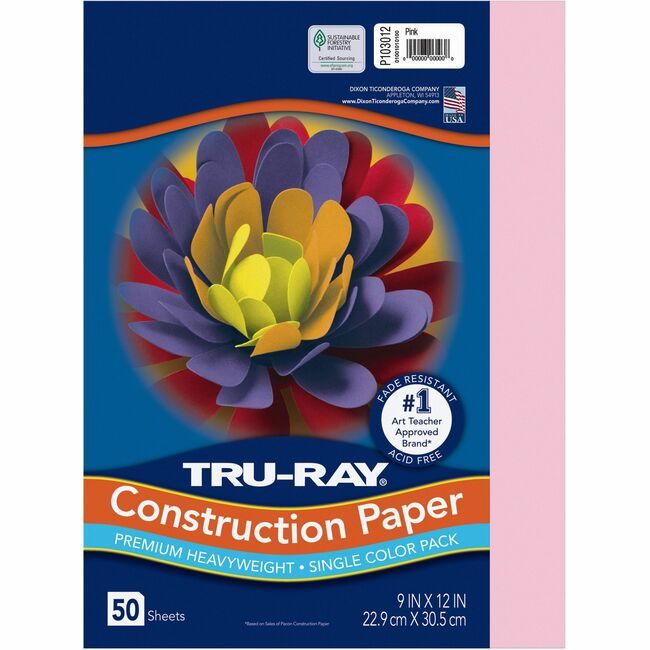 Pacon Corporation Paper Const 9X12 Pink 50SH PAC103012
