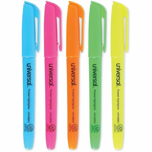 Universal Office Products Hilighter Pocket 12 Pack Assorted UNV08857