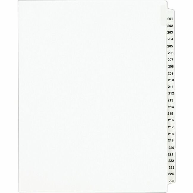 Avery Products Corporation Index Legal Sdtab 201-225 AVE01338
