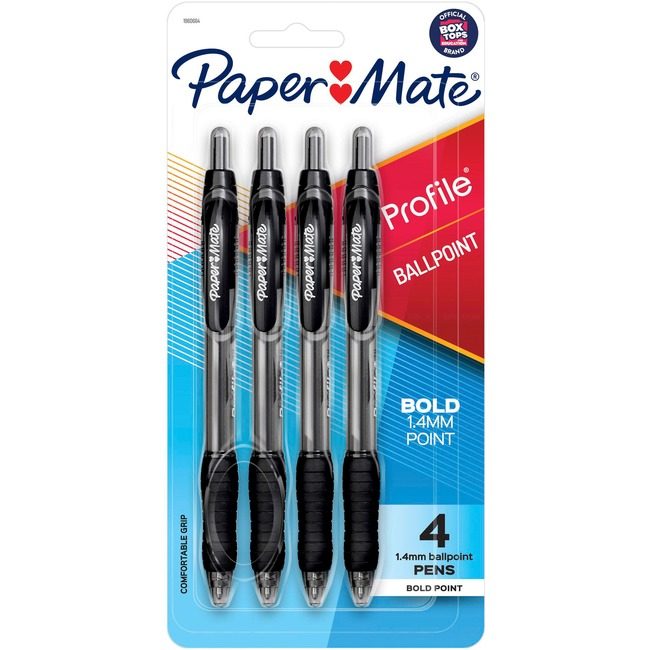 Newell Brands Paper Mate Pen Gel Profile 0.7MM Black 4 Count PAP2097013
