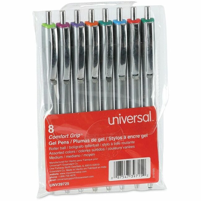 Universal Office Products Pen Gel Ret 0.7MM 8 Assorted UNV39725