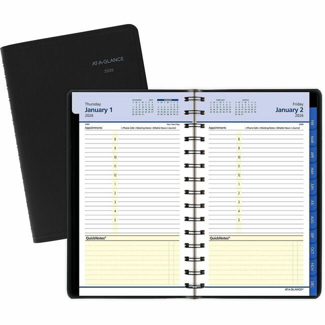 ACCO Brands AT-A-GLANCE Book Appt Daily/Mnth 5X8 Black AAG76-04-05
