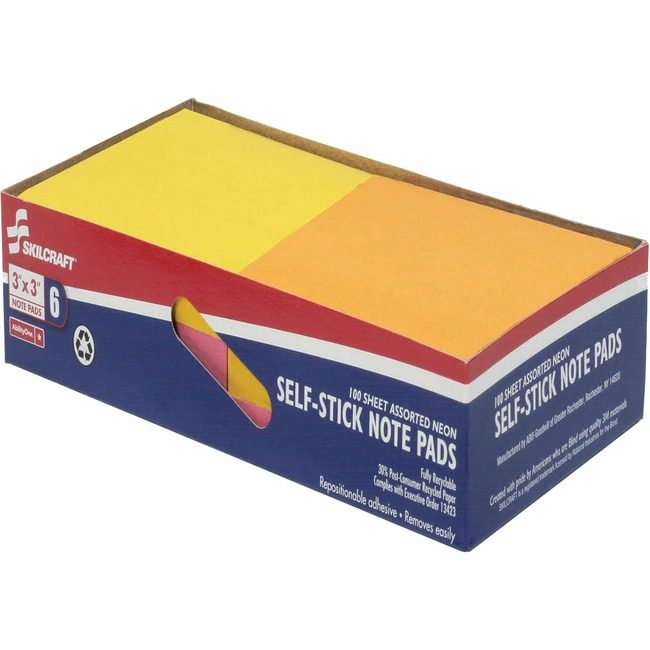 Varies / verify SKU SKU-LEVEL VERIFICATION REQUIRED Notepad Adhesive 3X3 6 Pack Assorted NSN4181281