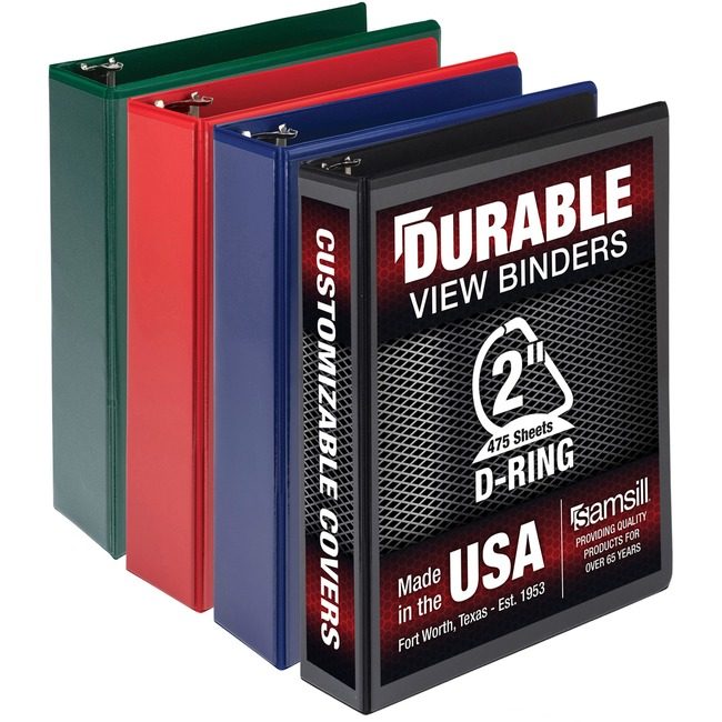 Samsill Binder Dur Vw 2"DR 4 Pack Assorted SAMMP46468