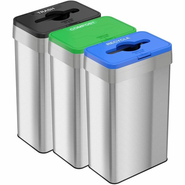 HLS Commercial Trash Recycle Compost Set HLCHLS21UOTTRIO