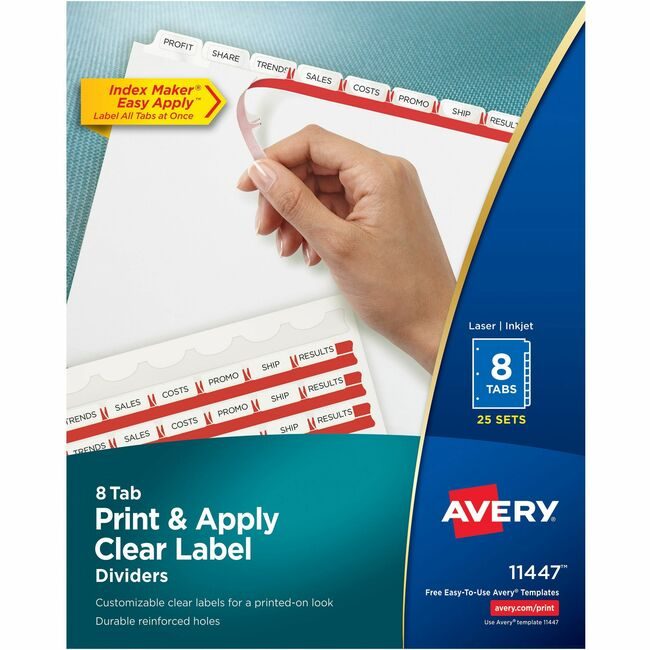 Avery Products Corporation Dividers Index Reg Tab 8TAB AVE11447