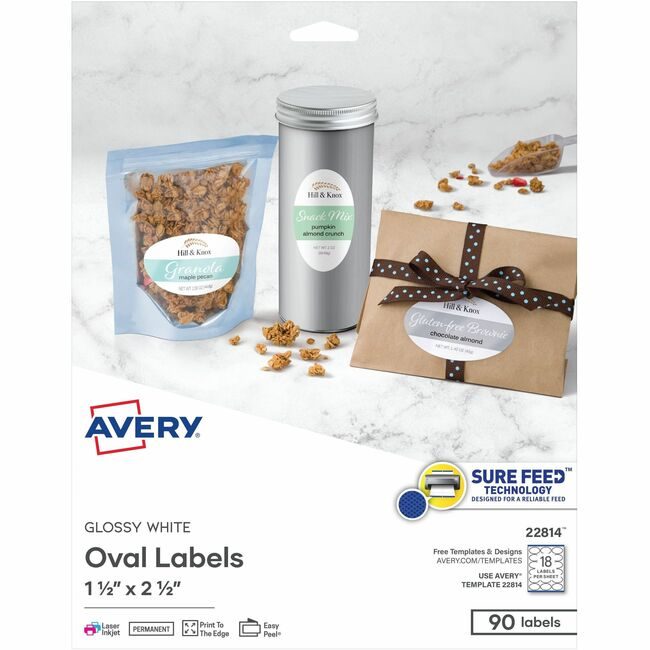 Avery Products Corporation Label Dt Oval We 18UP AVE22814