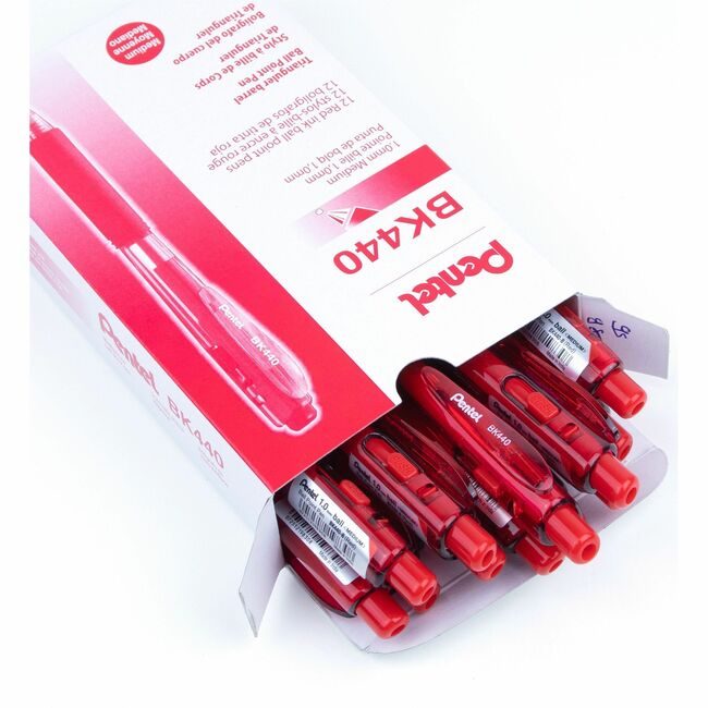 Pentel of America Pen Wow! Ballpnt Rt Medium Red PENBK440-B