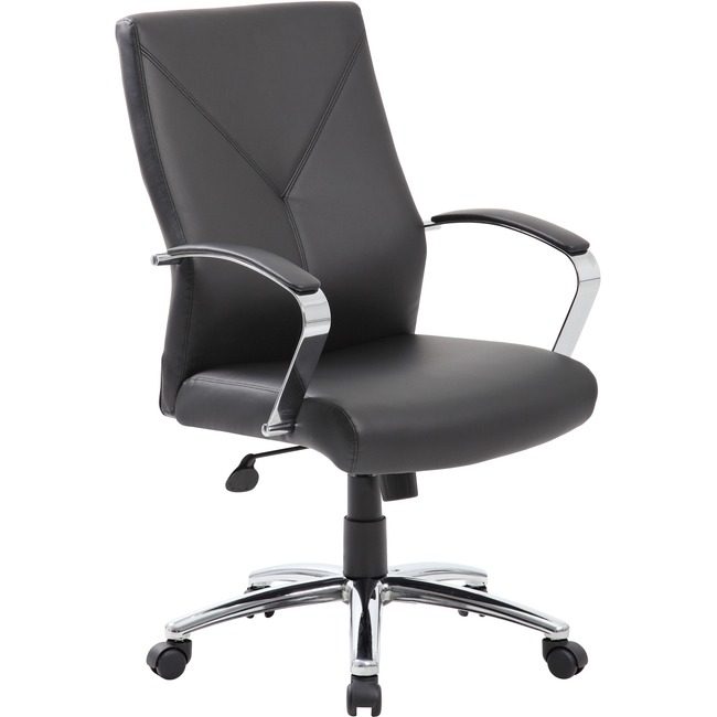 Boss Office Products Leatherplus Exec. Chair BOPB10101BK