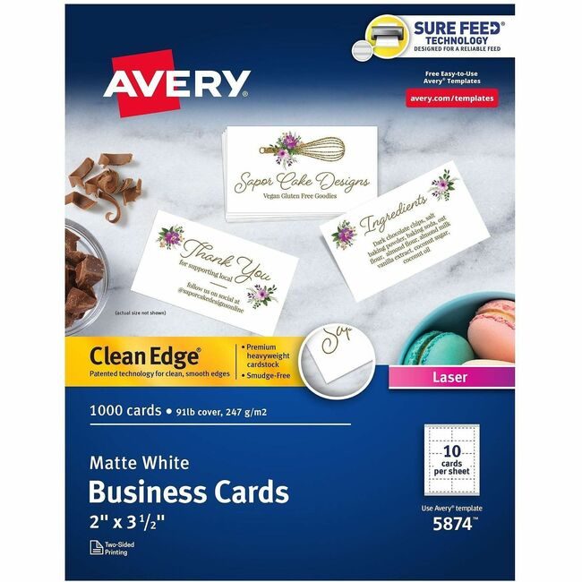 Avery Products Corporation Card Businss Lasr We 1000 Count AVE5874