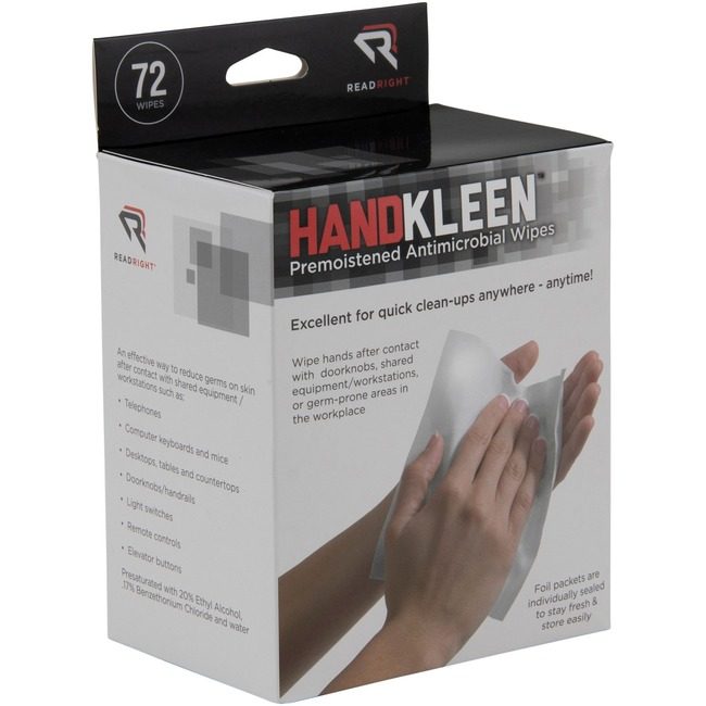 Advantus Corp. Read Right Wipes Handkleen 72/BX REARR15112